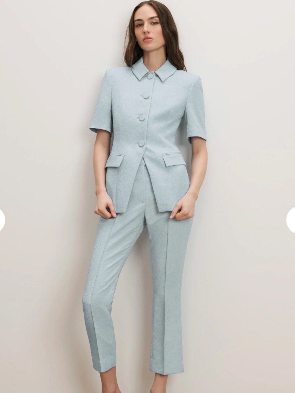 Veronica Beard Pale Blue Bodie Jacquard Jacket - Picture 3 of 8